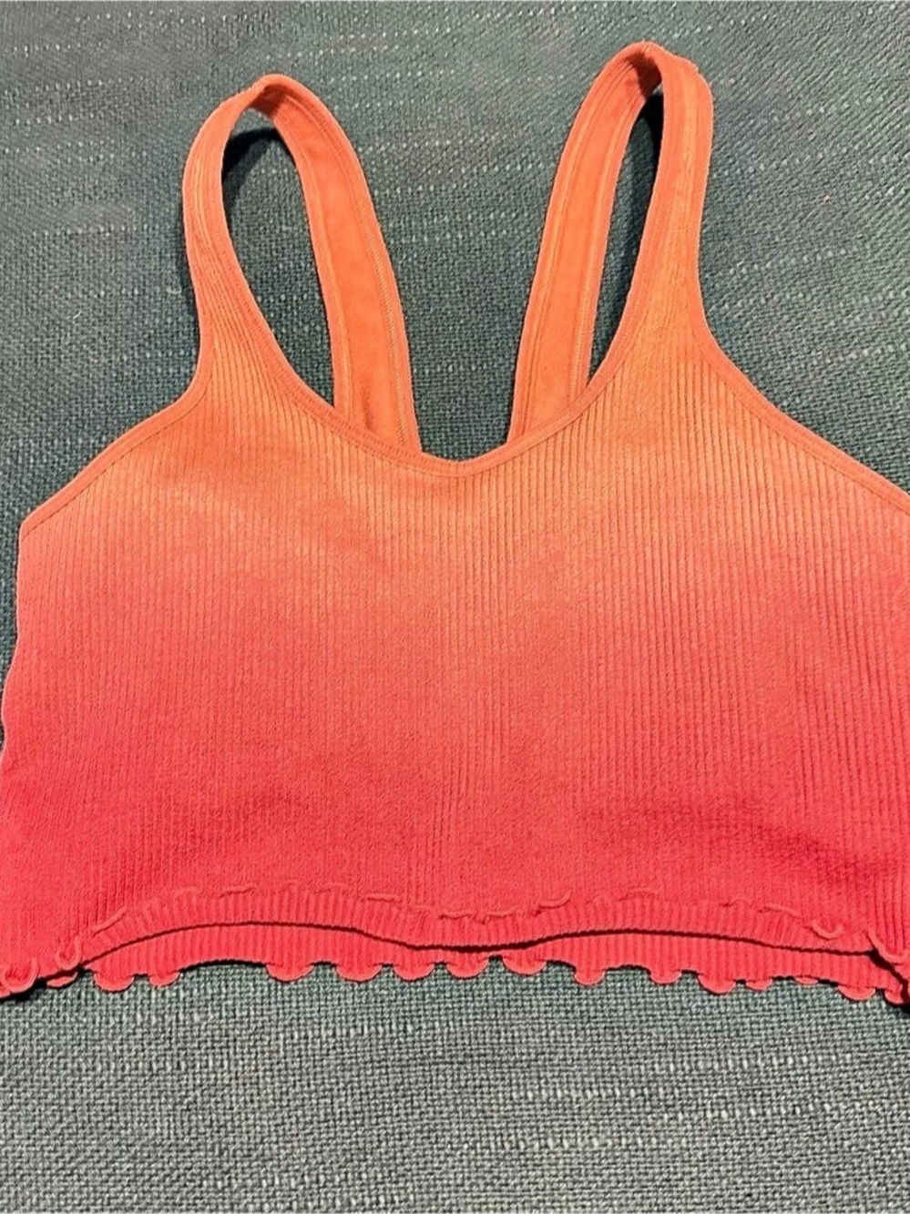 Spiritual Gangster Free People Ribbed Crop Tank Top Ombre Pink XS/S